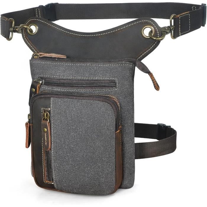 Le'aokuu Hommes En Cuir Véritable Sports De Plein Air Cueillette Taille