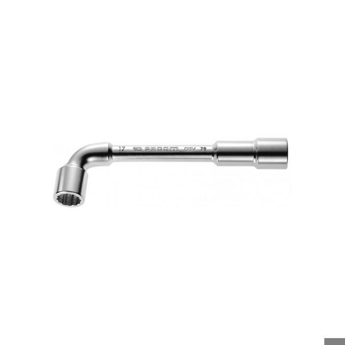 Clé à pipe débouchée forgée 6x12 pans D.17mm .187mm FACOM 76.