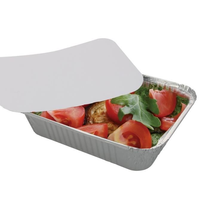 Barquettes Alimentaires 450ml En Aluminium + Couvercles - 30 Pièces - Gris