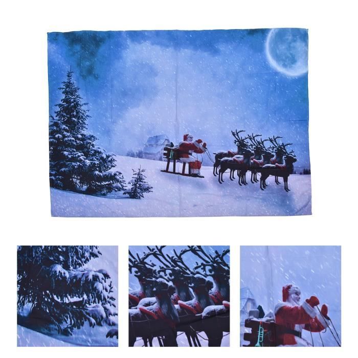 Tapis Mural Tapisserie Edith Collection – Cerf De Noël, 52x69 Cm + Frange, Motif Animaux