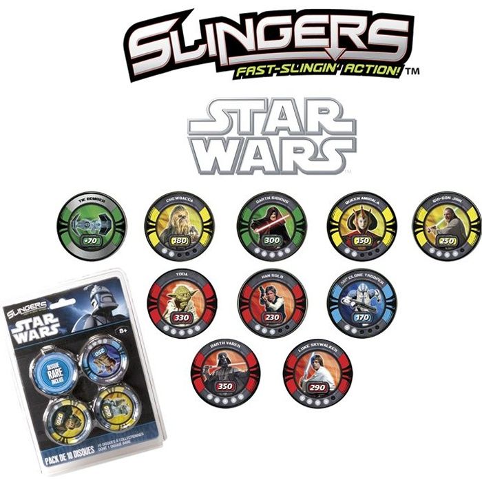 Lansay 2010 Star Wars Slingers #56 Tie Bomber Disque metal Disc 