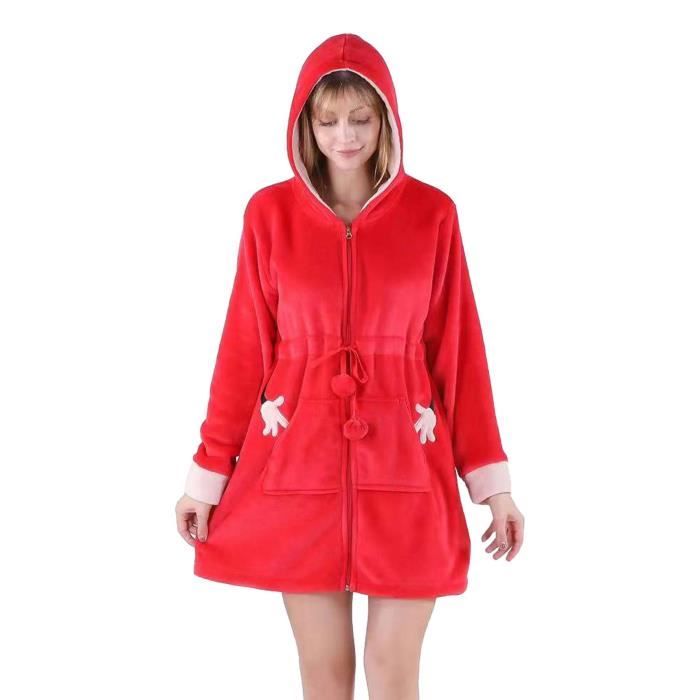 Capuche Peignoir Femme 3xl Peignoir Rouge 3XL Polaire Douce