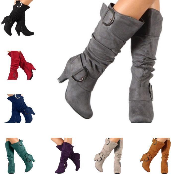 Bottes VITATA Femme Talon épais Cuir artificiel Bout