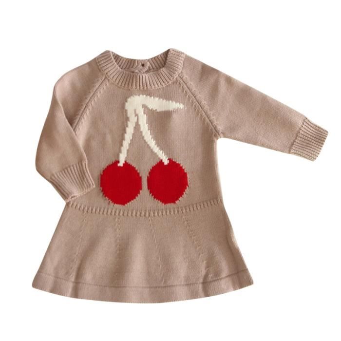 Bebe Enfants Pull Jupe Grand Motif Cerise A Manches Longues Filles Tenue Princesse Pour Bebe Jupe Picture 1 Cdiscount Pret A Porter