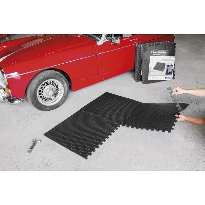 Dalles de sol, dalles de garage - Lot de 24 dalles de protection de sol (à  clipser) - 8,64m² - OROK - Cdiscount Auto