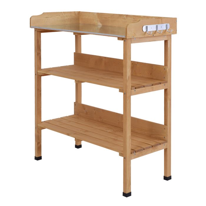 Table de rempotage Outsunny Bois de sapin 76x37x89cm Bois naturel