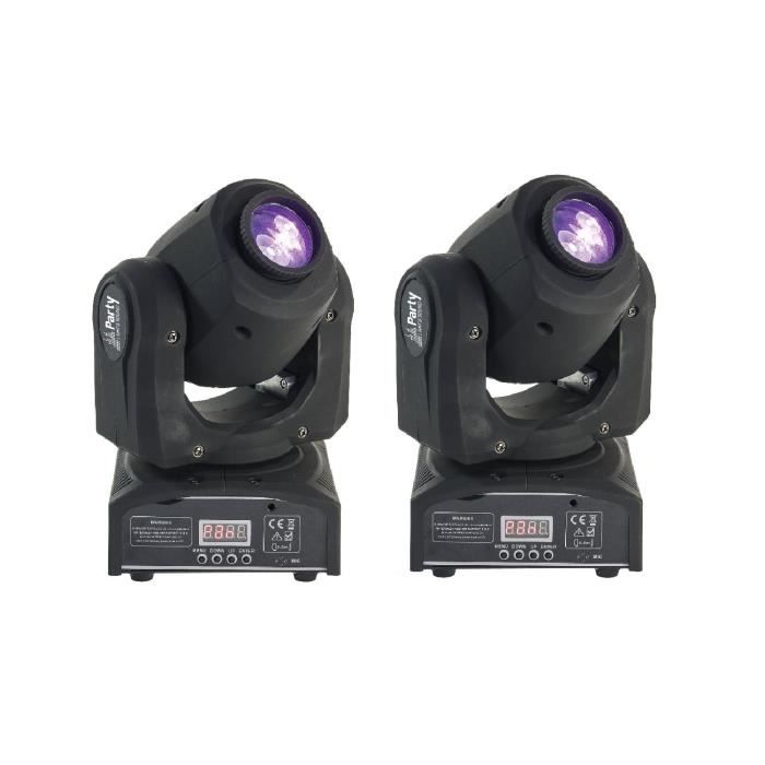 Pack De 4 Lyres DMX SPOT7 Avec GOBOS - Éclairage Puissant Pour Salle De Fête, Club