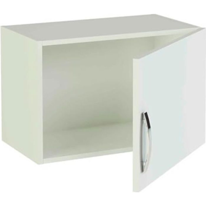 Meuble haut de cuisine 1 porte coloris blanc - Hauteur 40 x Longueur 60 x profondeur 35 cm