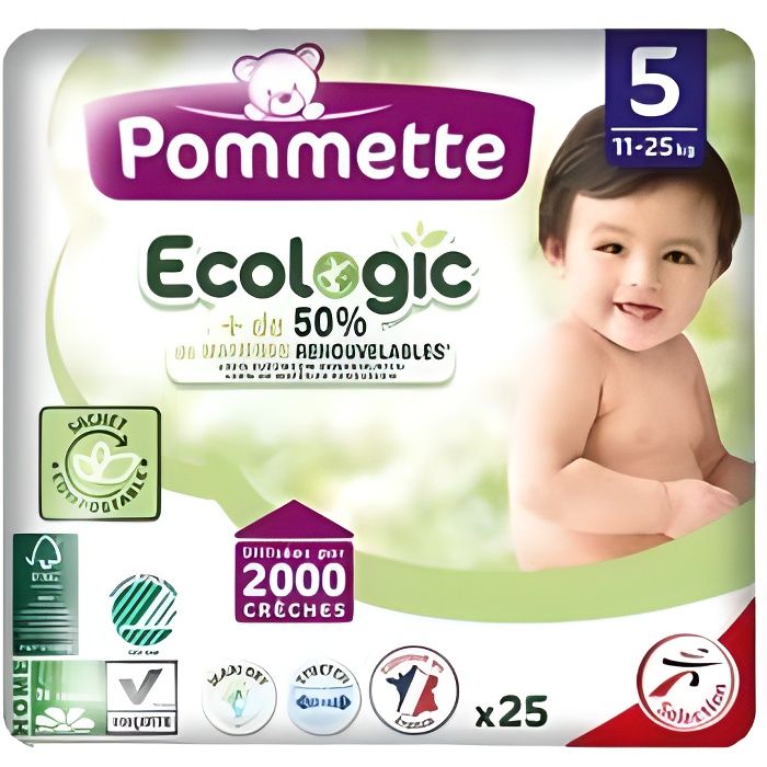 Couches écologiques Pommette ecologic T5 11/25 Kg 1 paquet aille 5