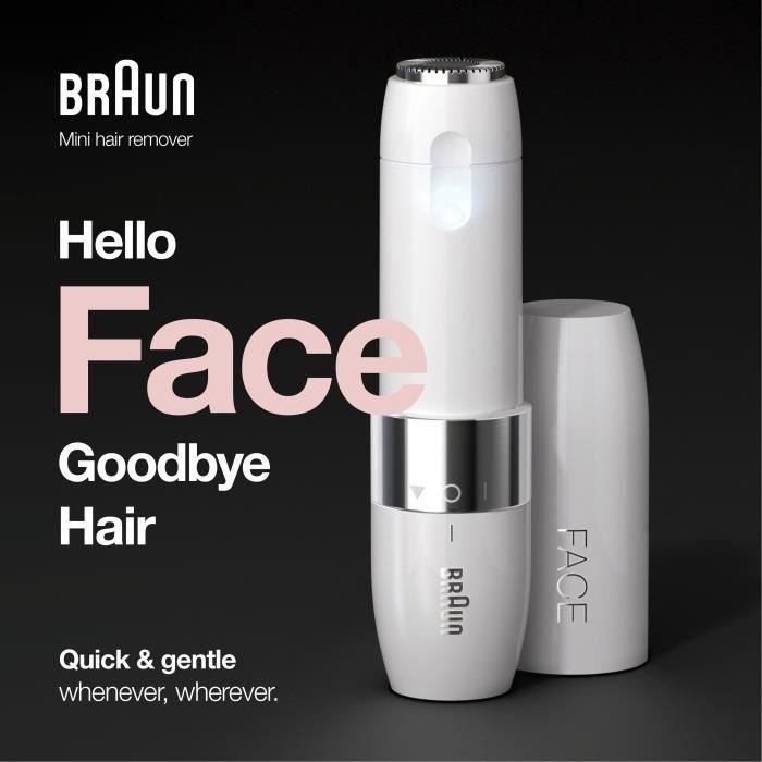 Rasoir Visage électrique pour femme Braun Face Mini FS1000 - Fonction Smart Light - Blanc