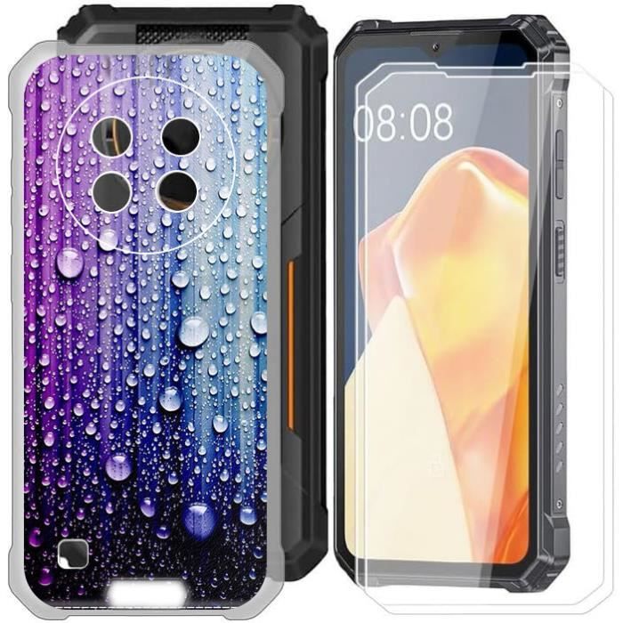 KJYFOANI Custodia Cover per Oukitel WP28 (6.52), Ultra Sottile Silicone TPU Case Anti-Graffio Protezione Guscio + 1 Pezzi Pellicola Vetro Temperato per Oukitel WP28 - Fioritura