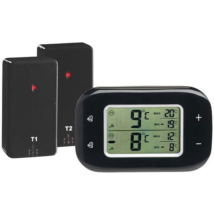 Thermomètre digital sans fil pour réfrigérateur et congélateur avec 2  capteurs, Thermomètres et minuteurs