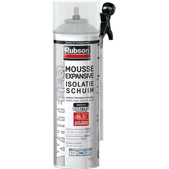 Mousse expansive White TEQ manuelle aérosol 500 ml - RUBSON