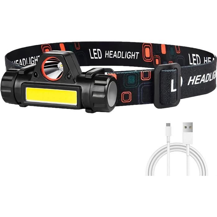 Lampe Frontale LED Rechargeable Noir - Sans Marque - Idéale Course, Camping, Bricolage