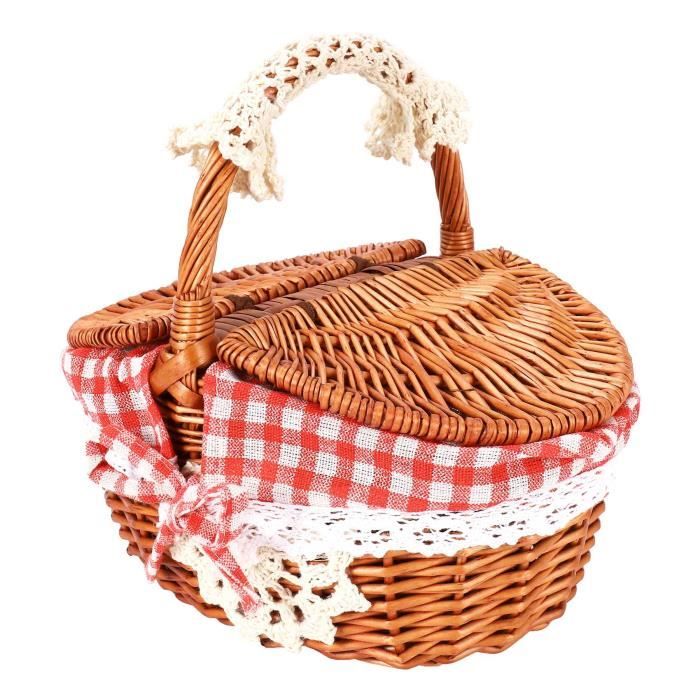 Panier en Osier Fabriqué à la Main en Osier Camping Panier de Pique