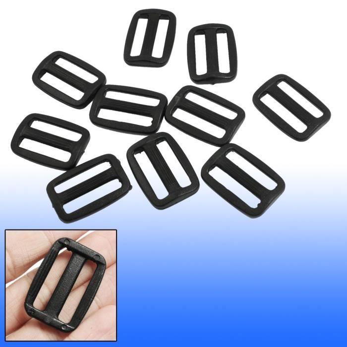 Lot de 50//100 boucles rectangulaires en plastique noir pour sac /à dos avec sangles de sac /à dos Webbing Size:1 50pcs