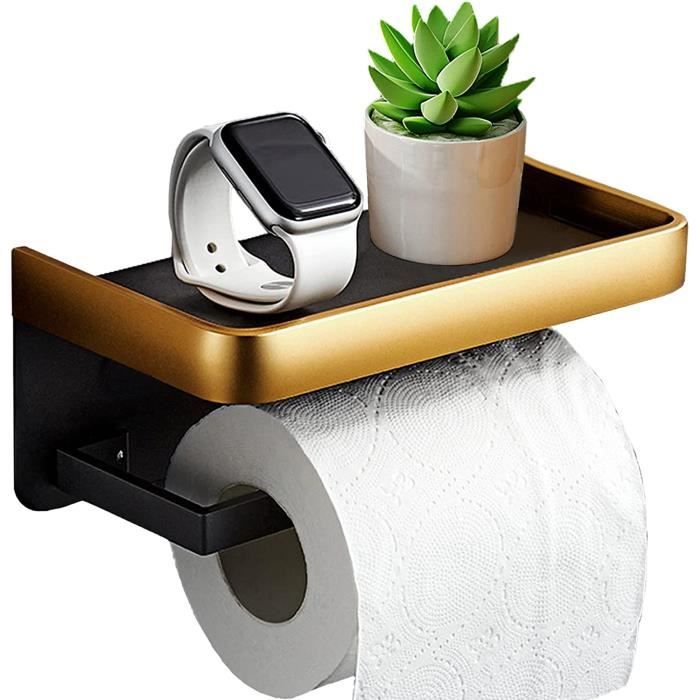 Porte Papier Toilette, Derouleur Papier Toilette Adhesif avec Tablette, 2  Méts de Montage (Autocollant ou Perçage), Support Papi185 - Cdiscount  Bricolage