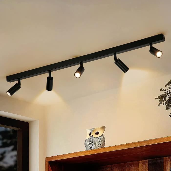 Eofiti Luminaire Plafonnier LED 5 Spots Orientables - 3W G9 4000K Blanc Naturel - Salon Cuisine