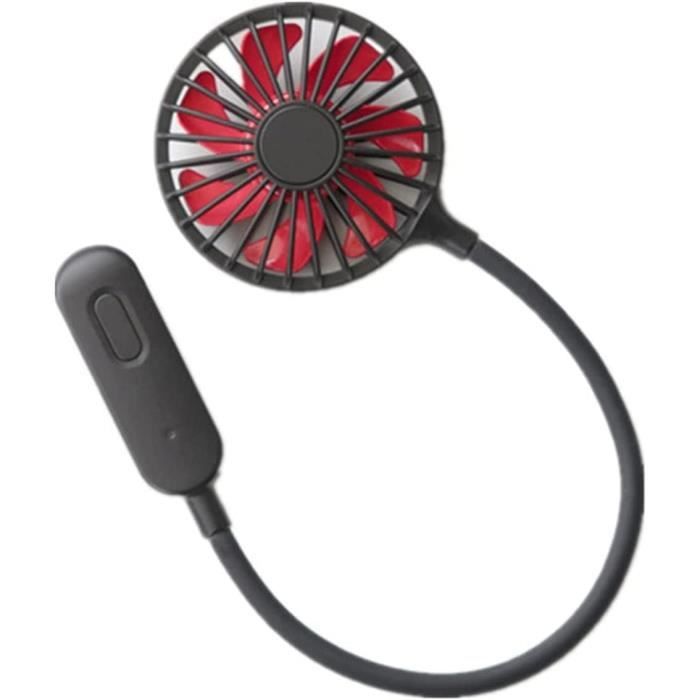 GULAKI Ventilateur De Cou Sans Pales - Mains Libres, Rechargeable 4000 MAh, 3 Vitesses, Lumière LED - Jusqu'à 12h D'autonomie - Idéal été, Voyages