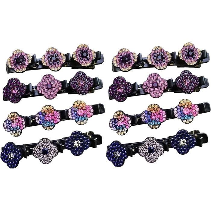 Pinces à Cheveux Fleur Strass Argenté - Lot De 2 Pour Mariage, Soirée, Cérémonie