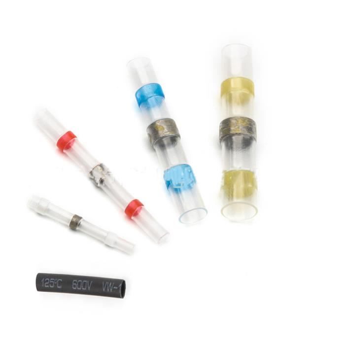 VicBou Kit 300 Pièces Cosse Thermorétractable Étanche - Connecteurs Soudure Fil 0.25-6mm Pour Voiture, Bateau Et Moto