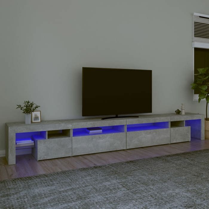 vidaXL Meuble TV avec Lumières LED Centre de Divertissement Rangement Meuble Média Meuble de Salon Salle de Séjour Maison 3152805