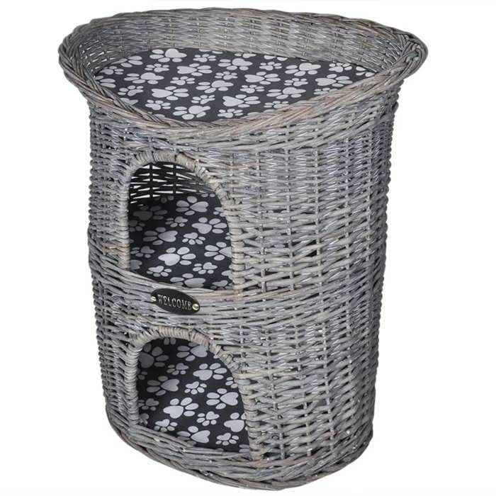 vidaXL Arbre à chat 2 niveaux Saule