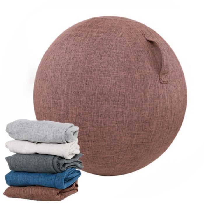 Housse Pliable Pour Ballon De Yoga 65 Cm – Coton Doux, Respirant, Poignée Transport – Bleu/Gris – Protection Et Rangement