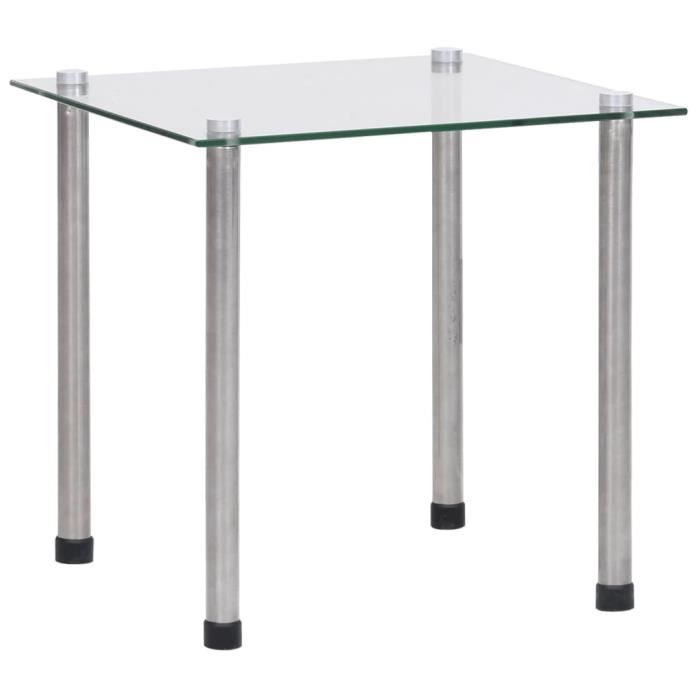 Tables Basses Gigognes En Verre Trempé Et Acier Inoxydable Transparent Et Chrome Zerila Vente Unique  Ma 82ca182tabl Dut23  70013387