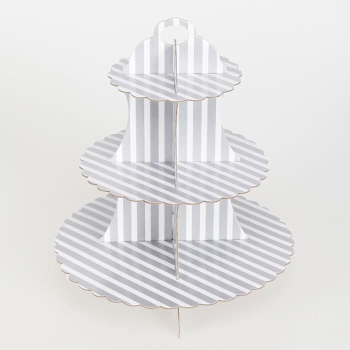 Présentoir À Cupcakes À 3 Étages En Carton - Support À Dessert Rond En