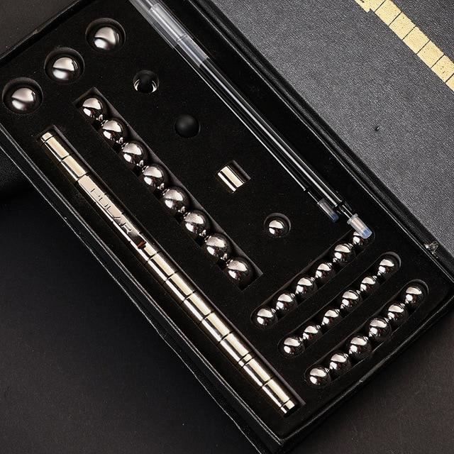 Stylo Fidget Perles De Silicone - Anti-stress, Stimulation Sensorielle, Pour TDAH, Anxiété, Bureau