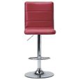 🐻1480Bon Magnifique - Chaise de bar Tabouret de bar classique Moderne Chaises Haute cuisine -Chaise de salle à manger - Rouge borde-1