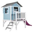 Maison de jeux en bois pour enfants AXI Beach Lodge XL avec toboggan en violet-1