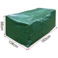 WOLTU Housse de protection imperméable résistante aux déchirures,couverture pour meubles de jardin 193x136x88cm,Vert-1