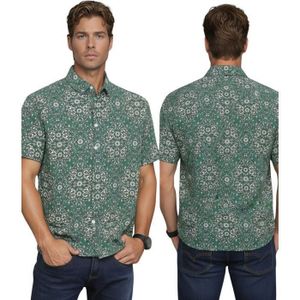 Chemise Hawaïenne Homme Pierre Cardin - Taille M, Motif Floral, Manches Courtes, Occasion Très Bon état