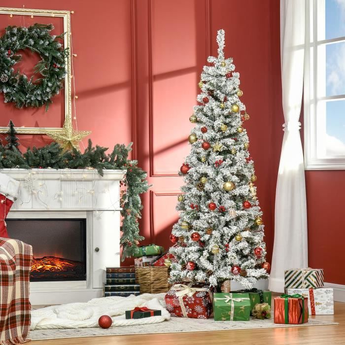FAIRYTREES 180cm Sapin de Noël artificiel Nordmann - socle en bois -  diamètre 140cm - Cdiscount Maison