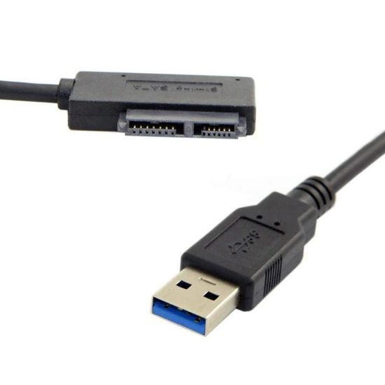 Câble USB 3.0 Vers SATA 13 Broches - Pour Lecteur Optique Portable - MacBook Air SSD Conversion