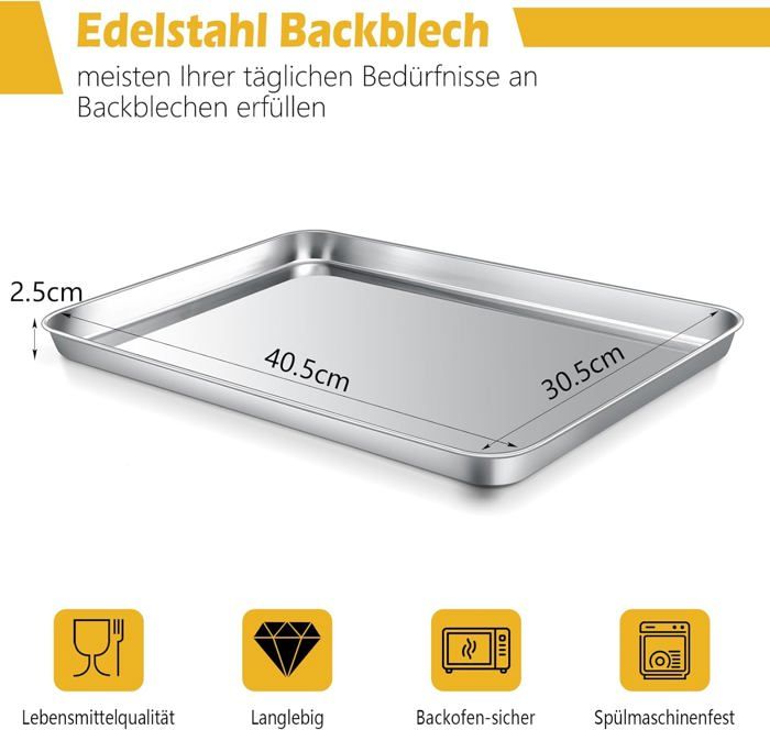 WEZVIX Plaque à Pâtisserie En Acier Inoxydable Pour La Cuisson Et La
