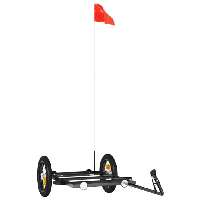 VidaXL Remorque De Vélo Pour Animaux De Compagnie Chariot De Remorque 2 En 1 Jaune Et Noir