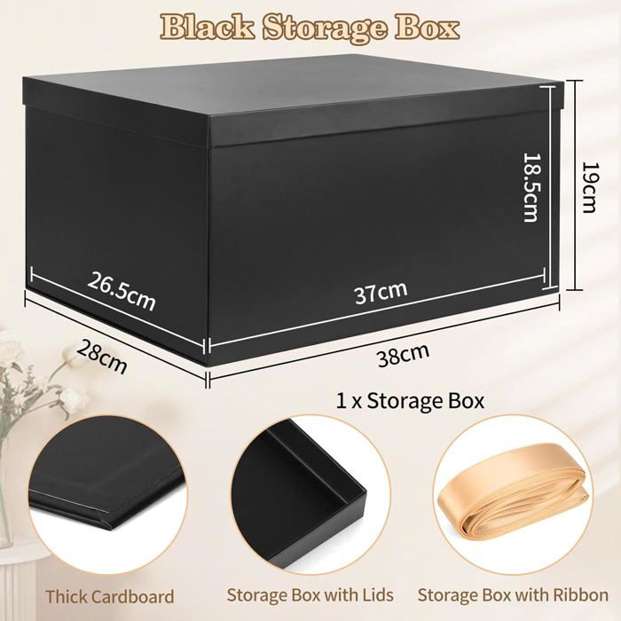 Bo te De Rangement Noir Bo tes Rangement Avec Couvercle 38 X 28 X 19 Bo te De Rangement Noir Bo tes Rangement Avec Couvercle 38 X 28 X 19