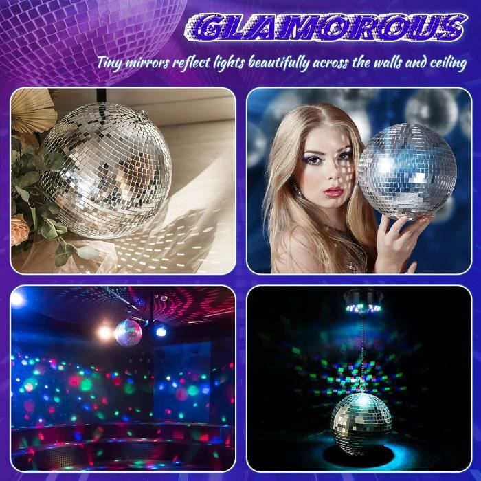 Moteur Boule à Facettes LED FXLAB - 18 LED Avec Batterie - Léger Et Portable
