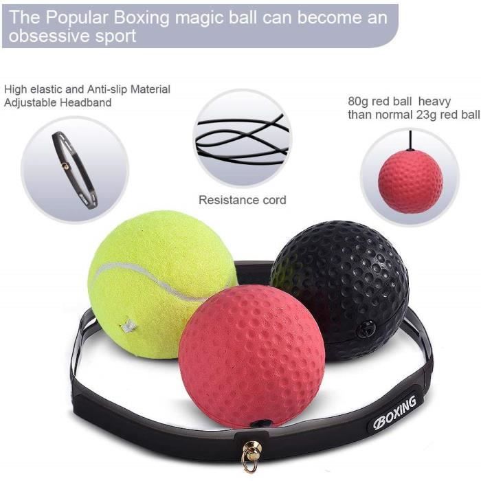 Kit De Boxe Réflexe – Bandeau + Balle De Réaction, Entraînement Coordination œil-main, Portable, Pour Débutants Et Pros