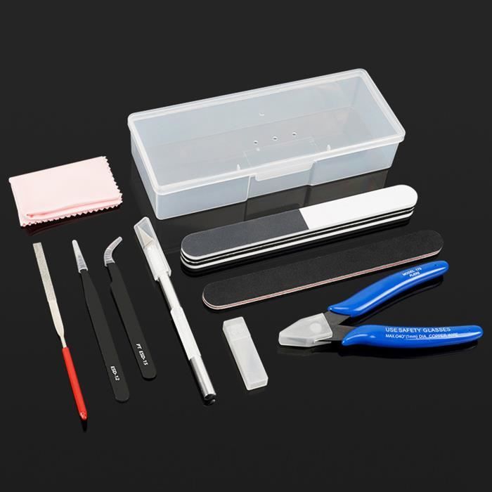HURRISE kit d'outils d'imprimante 3D Modèle Kit d'outils Pinces Brucelles  File Carving Knife Craft Tools Set pour l'impression 3D