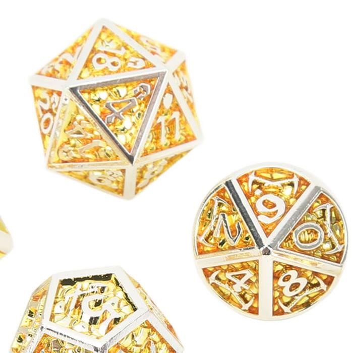 Set De Dés Rotatifs 7-en-1 En Métal Laiton – Pour DND, Donjons & Dragons – Dés Polyédriques Avec Gravure 3D – Cadeau Pour Joueurs De RPG
