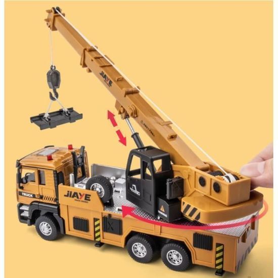 RedCrab Véhicule Chantier Jouet Enfants avec Tapis de Jeu Grue à To