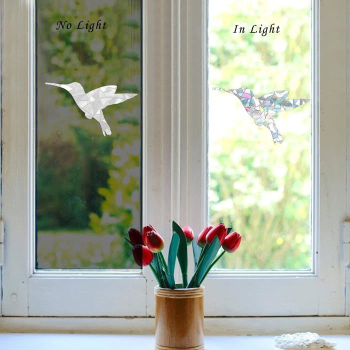 10 Autocollants Anti-Collision Fenêtre Motif Colibri - Pour Protéger Les Oiseaux