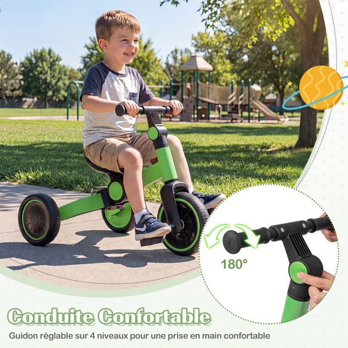 COSTWAY – Draisienne Bébé Rose – Guidon Et Siège Réglables – Roues EVA 30 Cm – Charge 25 Kg – Pour 3 Ans+ – Poids 2,5 Kg