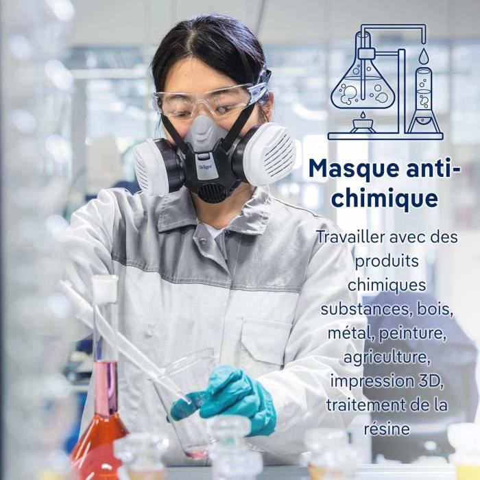 Dräger X-Plore 3300 Demi-Masque De Protection Respiratoire Adapté Aux  Substances Chimiques, Gaz, Vapeurs