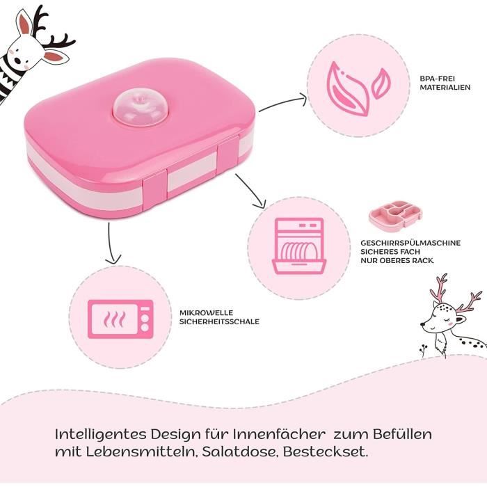 Bento Lunch Box, Boîte Boite Repas Box Enfant Adulte Couverts Boîte À