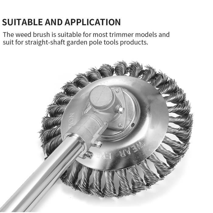 Tête De Coupe-herbe En Nylon 8 Pouces - Brosse Ronde Pour Débroussailleuse, Professionnelle Pour Gazon Et Mauvaises Herbes - 8